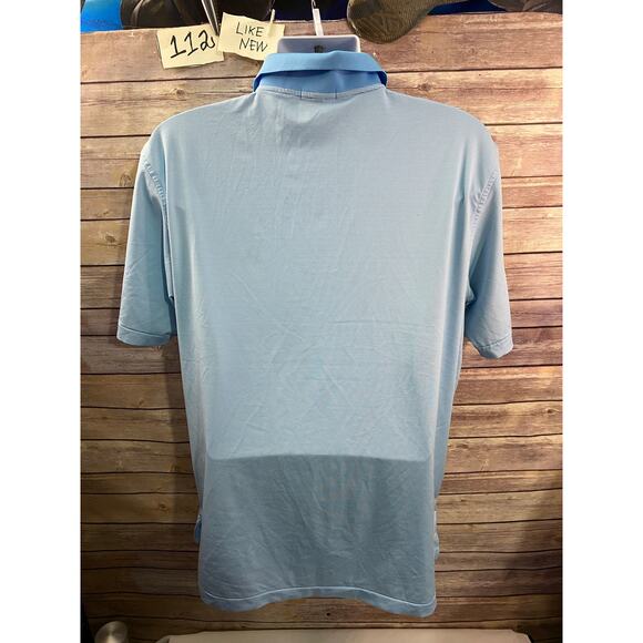 Peter Millar Polo Shirt Men's Large Blue Summer Comfort Golf Windsor Stretch - Picture 2 of 9